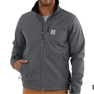 Carhartt Men's Rain Defender Soft Shell Jacket Gray Workwear Outdoor Large